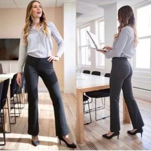 Betabrand Straight-Leg Dress Pant Yoga Pants – Charcoal Gray, Small Petite